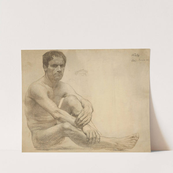 Study of a sitting male nude by Ferdinand Katona