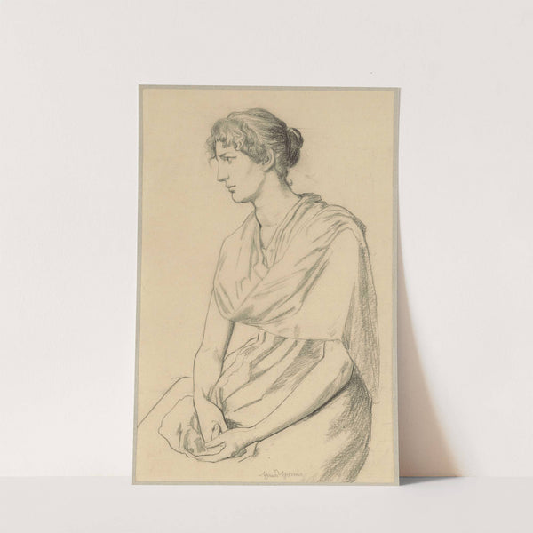 Study of a sitting woman in an antiquising costume (1880 - 1900) by Hans Thoma
