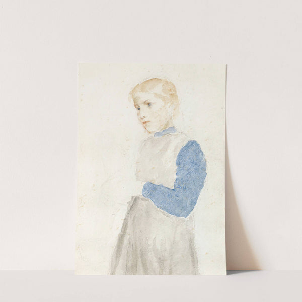 Study Of A Standing Girl by Albert Anker
