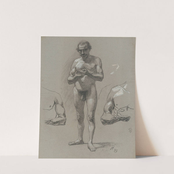 Study of a standing male nude by Jozef Hanula