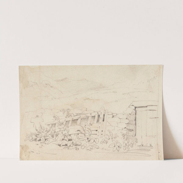 Study of a Stonewall and a Gate by Cornelius Varley