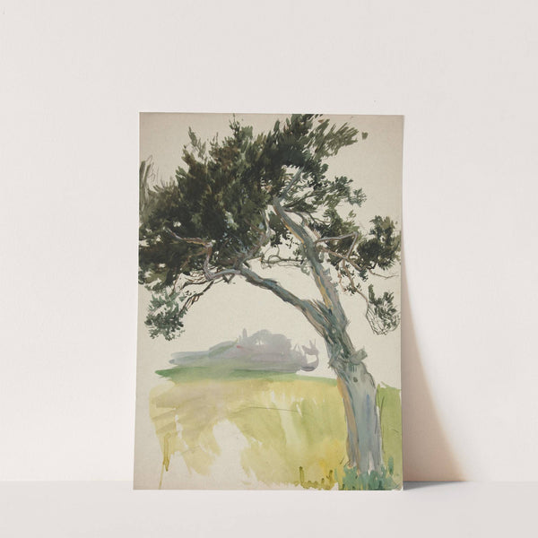 Study of a tree and field by Edwin Austin Abbey