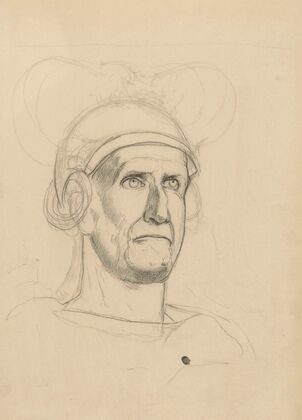 Study of a warrior’s head in a helmet (1905 - 1908)