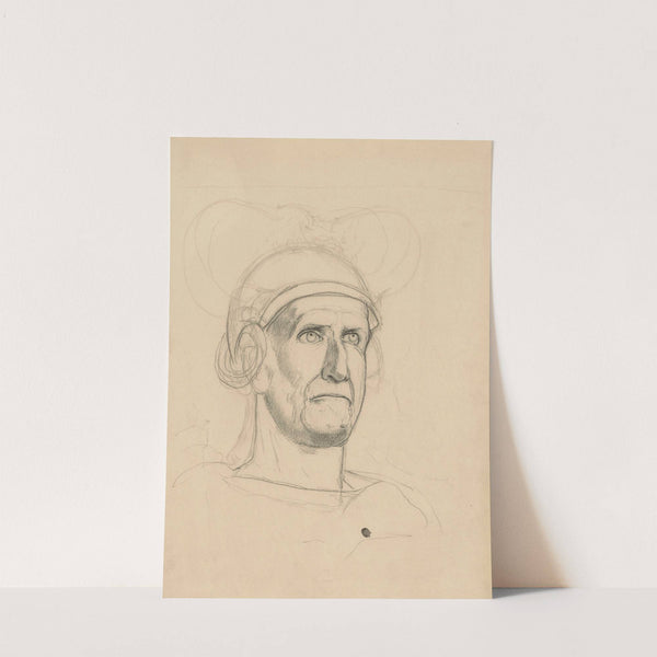 Study of a warrior’s head in a helmet (1905 - 1908) by Hans Thoma