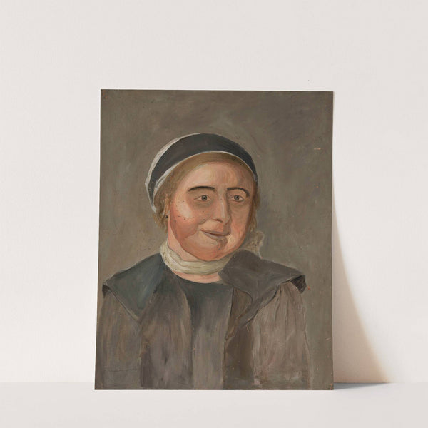 Study of a woman in a black and white cap by Tadeusz Makowski