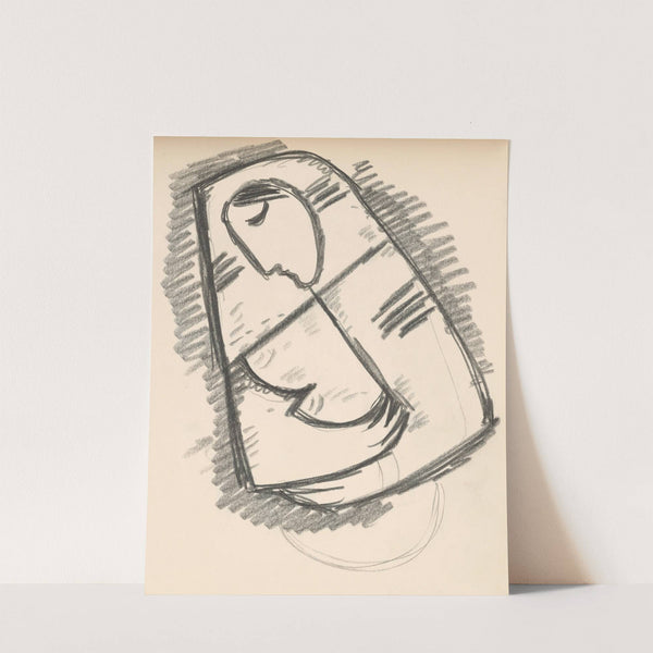 Study of a woman in a scarf composed on a diagonal by Mikuláš Galanda