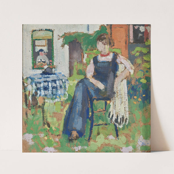 Study of a woman in blue in a garden (1907) by Rik Wouters