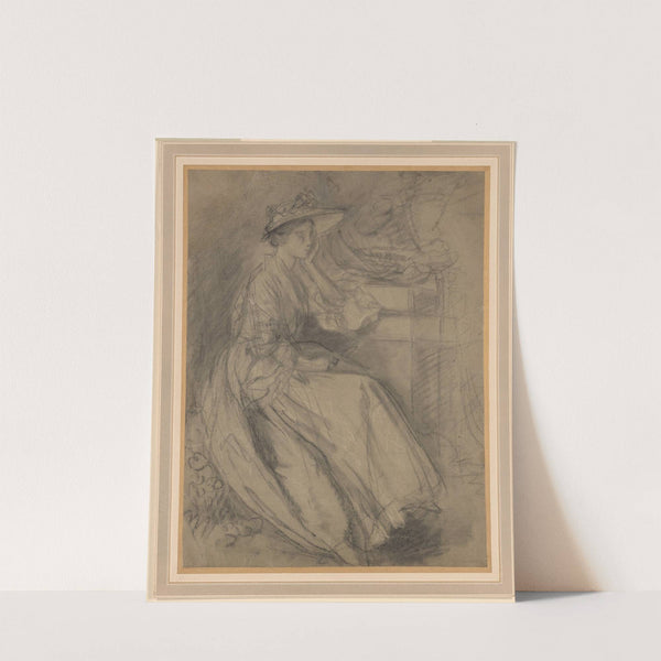 Study of a Woman Seated Beside a Plinth by Thomas Gainsborough