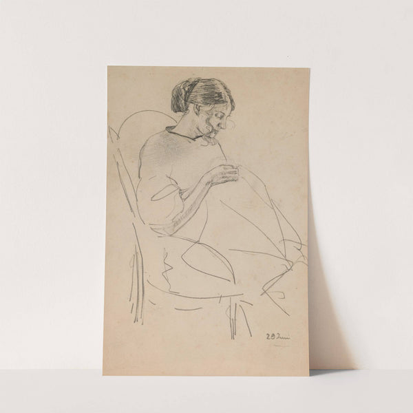 Study of a Woman Sewing (1908) by Max Beckmann