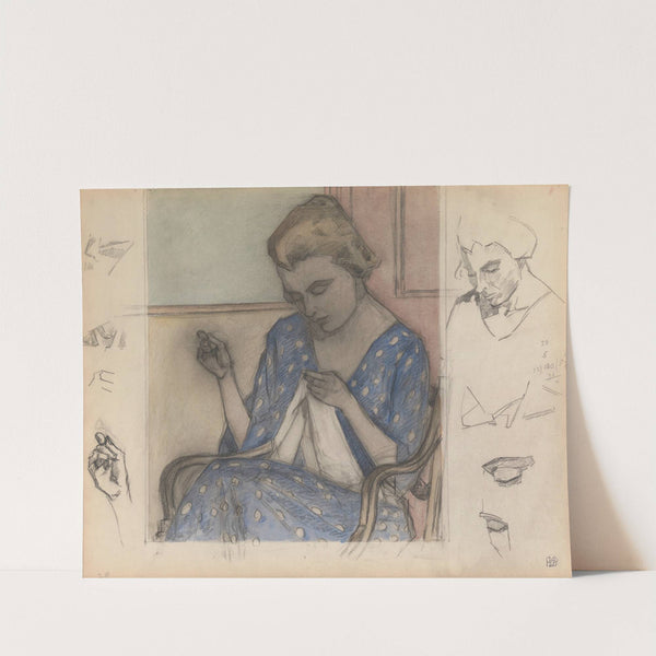 Study of a Woman Sewing by Robert Polhill Bevan