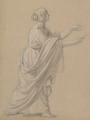 Study of a Woman Walking to the Right (1808–62)
