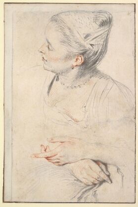 Study of a Woman’s Head and Hands