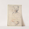 Study of a Woman’s Head and Hands by Jean-Antoine Watteau