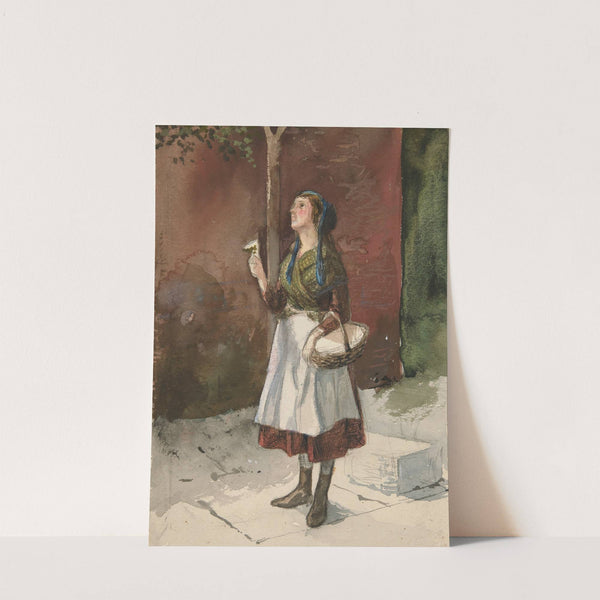 Study of a young girl in a garden by Edwin Austin Abbey