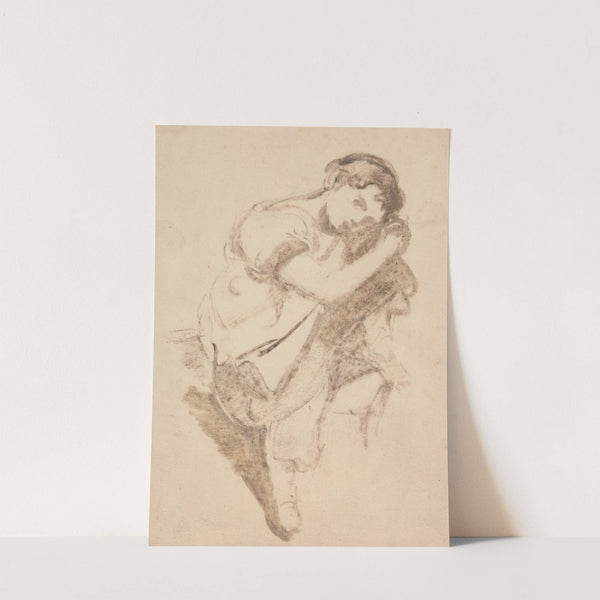 Study of a Young Girl Resting her Head on her Knee by Thomas Barker