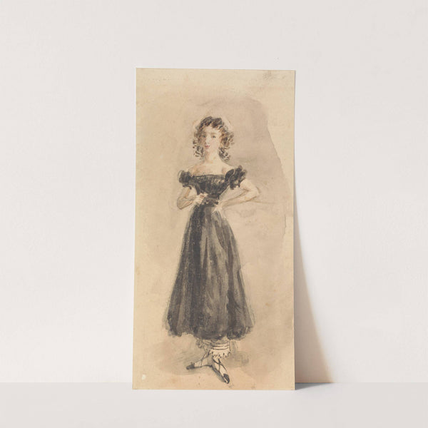 Study of a Young Girl, with Ringlets, in a Black Evening Dress by William Henry Hunt