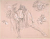 Study of a young man bending forward to kiss a hand, for the painting ‘The Departure of the Prodigal Son’ (1862–63)