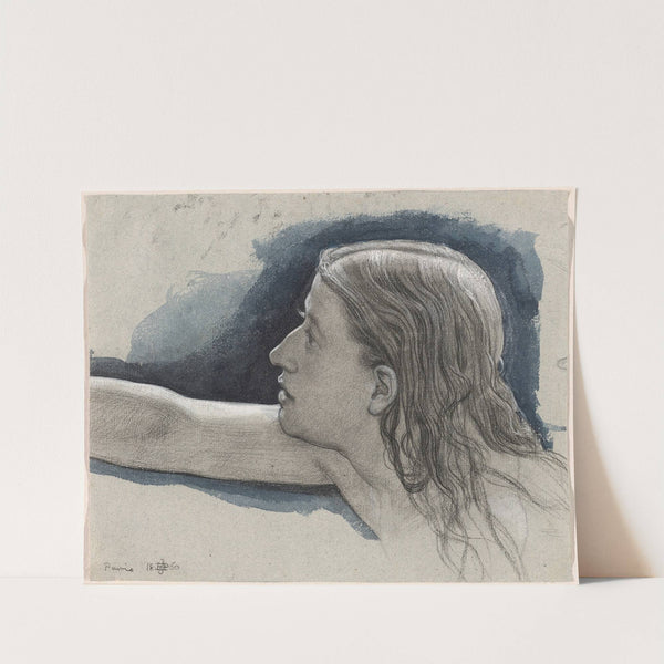 Study of a Young Man’s Head with Right Arm Outstretched (1860) by Edward John Poynter