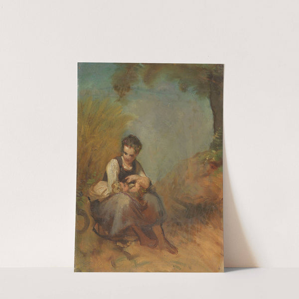 Study of a Young Woman with an Infant by Jakob Becker