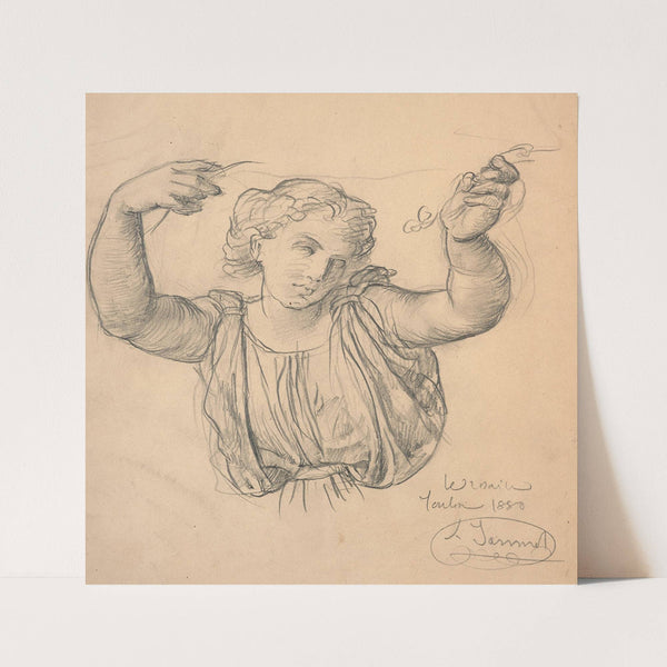 Study of an angel for ‘Le Rosaire’ (1880) by Louis Janmot