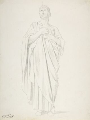 Study of an Apostle, for the painting of the Ascension in Saint-Germain-des-Pres, Paris (1839-1863)