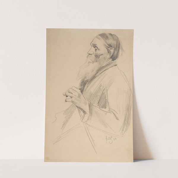 Study of an elderly man with a beard, in profile (1901) by Julian Falat