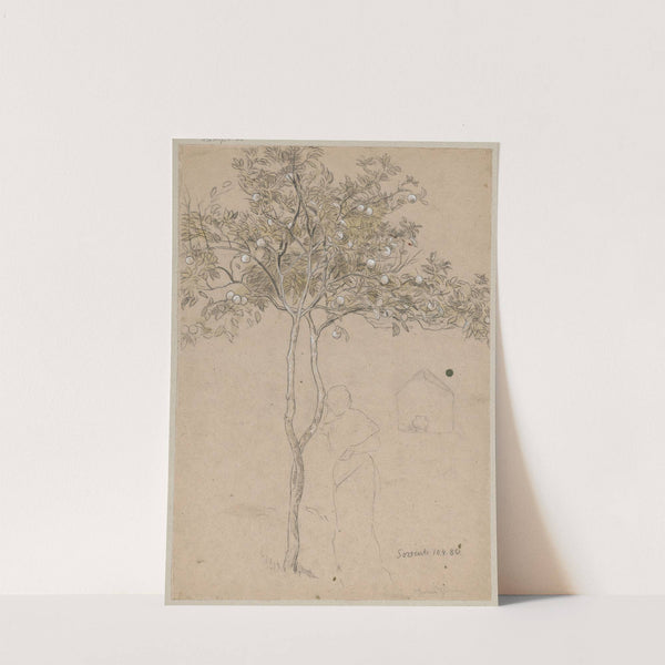 Study of an orange tree from the vicinity of Sorrento. Contour of a female (1880) by Hans Thoma