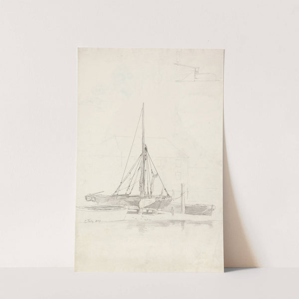 Study of Boats on Shore by Cornelius Varley