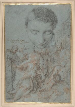 Study of Boy’s Head; the Queen of Sheba Before Solomon