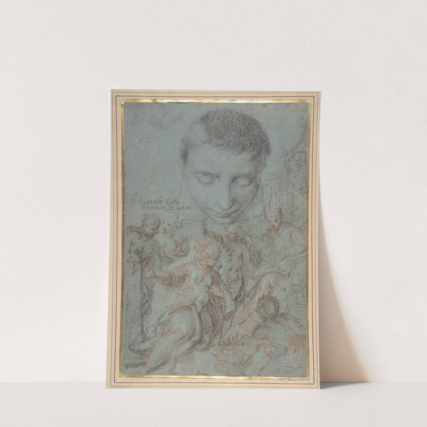 Study of Boy's Head; the Queen of Sheba Before Solomon by Antonio Vassilacchi