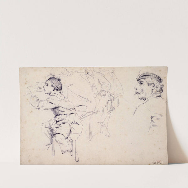 Study of Children and Figures of Men by Santiago Rusiñol