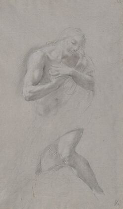Study of Christ in the Baptism, Standing in a Frontal View