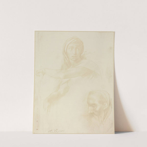 Study of Delphic Sibyl; Head of a Man by Alphonse Legros