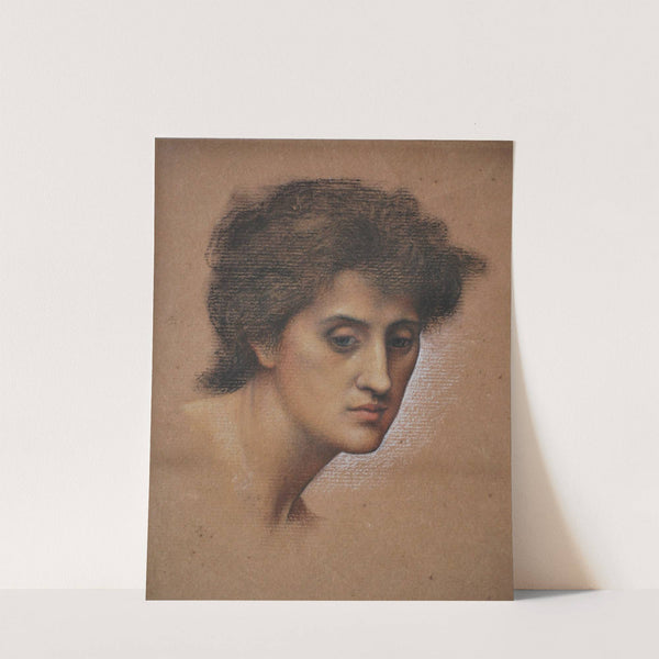 Study of female head for The Cadence of Autumn (1905) by Evelyn De Morgan