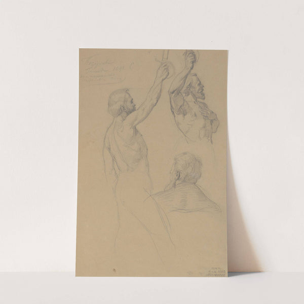 Study of figures for the painting 'Queen Jadwiga's Oath' by Józef Simmler