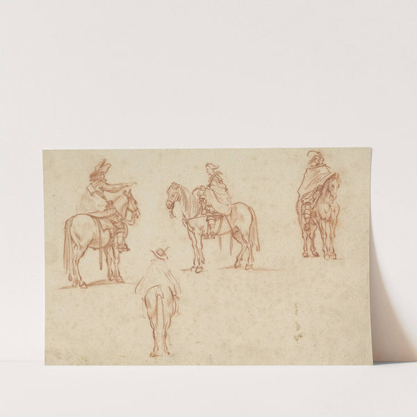 Study of Four Horsemen by Jacques Callot