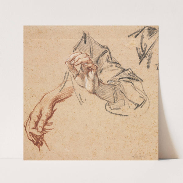 Study of Hands (1700s) by Pierre Lenfant