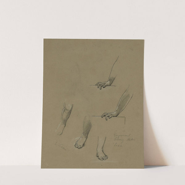 Study of hands and feet for the mural Peace and prosperity (1895) by Elihu Vedder