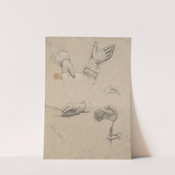 Study of hands, sketch for Signing of the Compact in the Cabin of the Mayflower by Edwin White