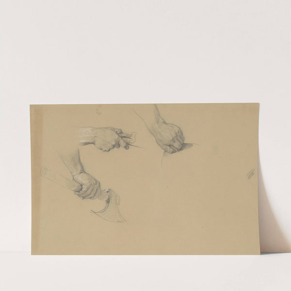 Study of hands to the painting 'Martyrdom of St. Josaphat Kuntsevych' by Józef Simmler