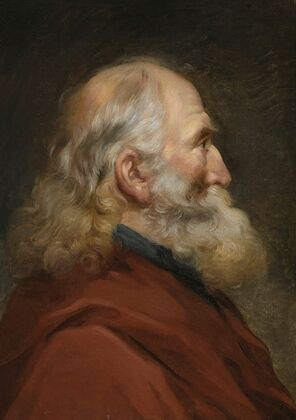 Study of head of a bearded man