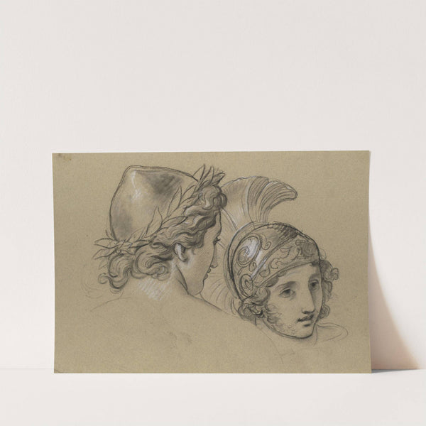 Study of Heads for Study for 'Castor and Pollux Freeing Helen' by Joseph-Ferdinand Lancrenon