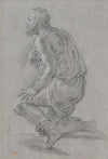 Study of Male Figure Kneeling in a Three-Quarter View, Facing Left (a Shepherd)