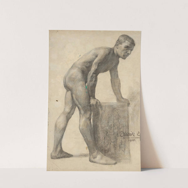 Study of Male Nude - From the Side by Emil Alexay-Olexák