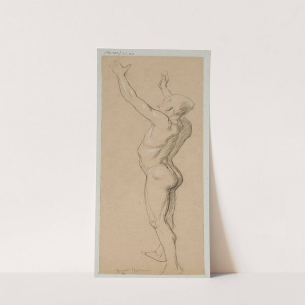 Study of Male Nude with Raised Hands (1880 - 1900) by Hans Thoma