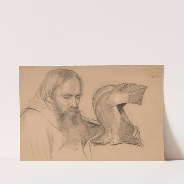 Study of monk bust and visor by Józef Simmler