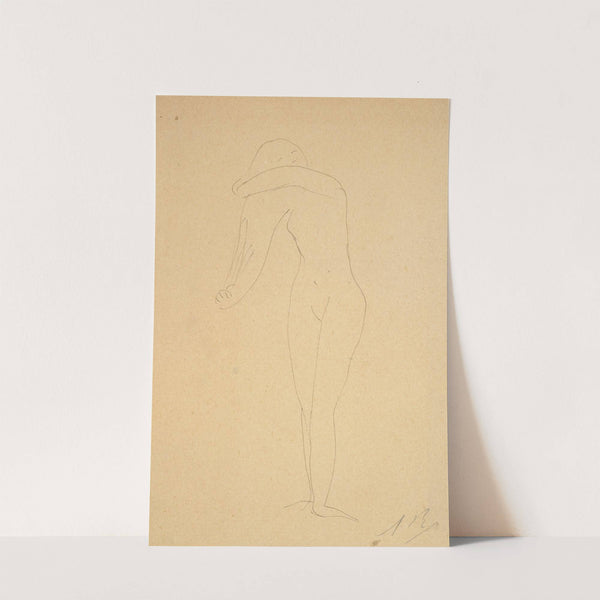 Study of nude (standing, combing her hair) by Auguste Rodin