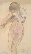 Study of nude (standing, combing her hair)