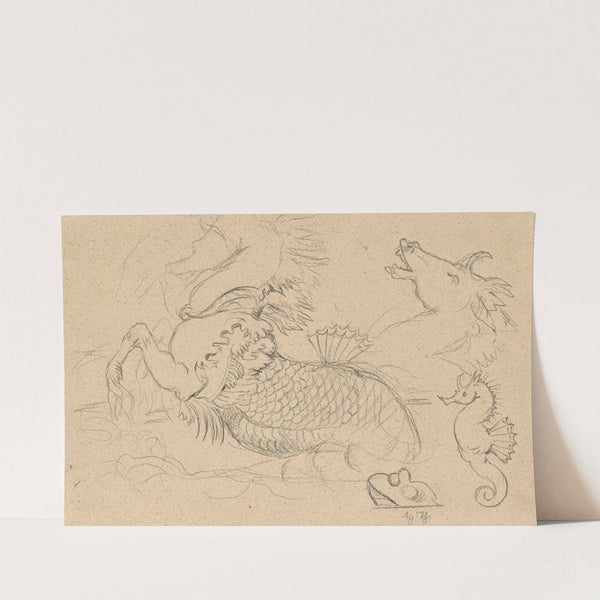 Study of sea creatures (1879) by Hans Thoma