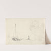Study of Small Fishing Vessel on Shore by Cornelius Varley